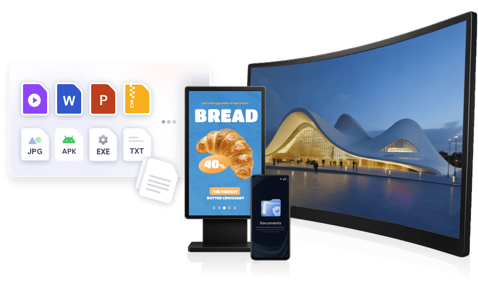 Безопасное {0} управление контентом и передача {1} между устройствами