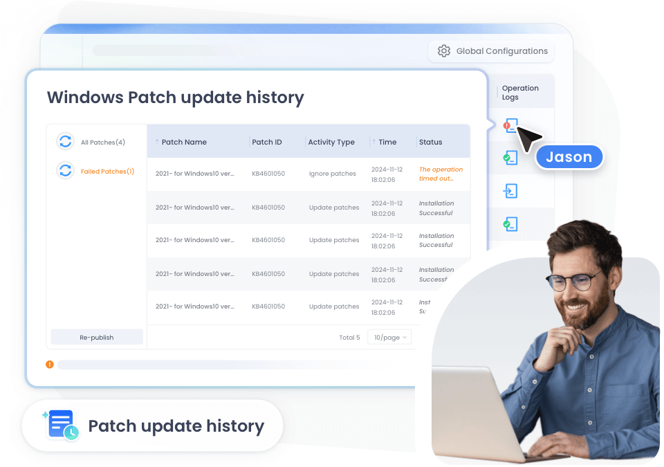 Visualizza la cronologia delle patch dei dispositivi con AirDroid Business