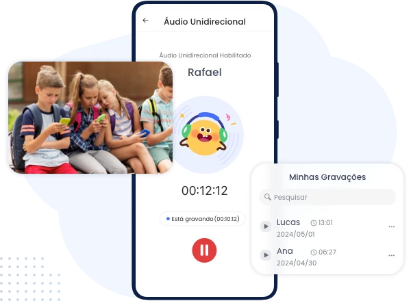 Veja e ouça os arredores do celular do seu filho